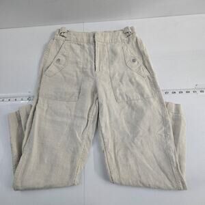 Athleta Voyager Linen Pant - jogger beige tan womens size 2 6651